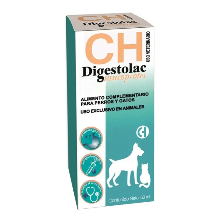 Digestolac mucoprotec 60 ml suplemento para proteger la mucosa gástrica de perros y gatos Chemical Ibérica - 1