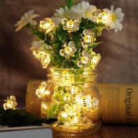 1 Pack De 20 Luces LED Forma De Abeja Operadas Con Batería Para Decoración De Habitaciones Plantas Patios Fiestas Bodas Navidad - details 3