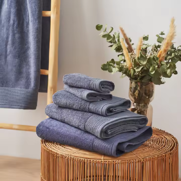 Toalla algodón peinado - Basic LM Indigo - 1