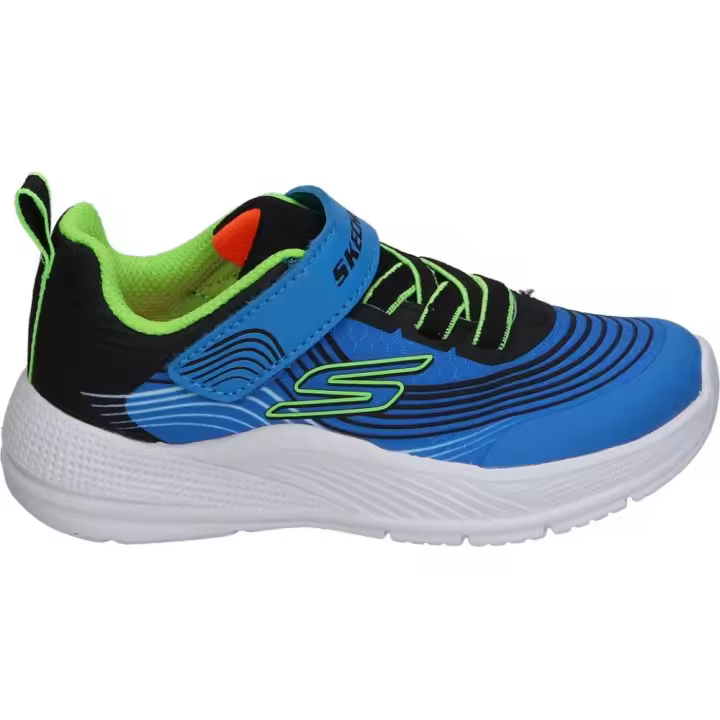 SKECHERS | Zapatillas Skechers Microspec Advance para Niño – Deportiva en Color Azul, Negro y Verde – Sneakers con Cordones y Velcro – Adaptive Closure – Apto para Lavadora – Cómodas y Versátiles – Modelo 403926N-BLLM - 1