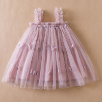 Vestido De Princesa Para Bebé Niña Verano 2024 Con Mariposa 3D Vestido De Cumpleaños De Tul Para Niñas Crianza Ropa Infantil 1-5Años - details 4