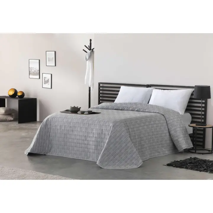 COLCHA JAQUARD AINA GRIS NATURALS FABRICADO EN ESPAÑA - 1