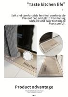 Tapete De Cocina Con Diseño Sencillo Y Texturizado, Elegante Patrón De Rayas, Resistente Al Aceite Y Al Agua, Duradero Y Lavable - details 1