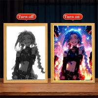 Figura De Anime Con Luz Paint Photo Frame League of Legends Lámpara LED Acción Para Decoración De Habitación Regalos De Navidad - details 7