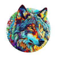 Rompecabezas De Madera En Forma Irregular De Lobo Azul Juego Interactivo Familiar Y Personalizado Para Jóvenes Y Adultos - details 3