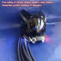Máscara De Cosplay Punk Cyberpop Con Luz Y Pantalla De Subtítulos Rolling Mecha Soldado Tecnología Control Por App Regalo De Navidad Para Hombres Y Mujeres - details 9