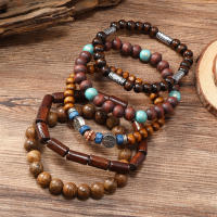 Pulsera De Moda Para Hombres Retro DIY Con Multiple Capas Hilo Elástico Y Bolas De Madera Y Caracol De Coco Para Fechas De Fiesta Regalos - details 8