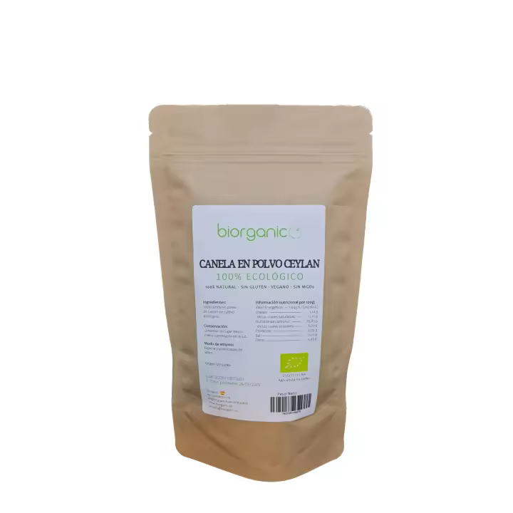 Canela de Ceylan BIO en polvo Bio, 1kg – SIN GLUTEN – Biorganic - 1