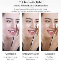 Espejo De Maquillaje Portátil LED Tricolor Plegable Recargable Con Luz Giratoria Para Damas Espejo De Belleza Para Dormitorio - details 2