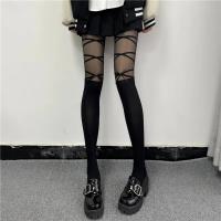 Medias Largas De Mujer Cienkie Sexy Con Volantes Y Cordones Medio Caída Medias Kabaretki Para Loli Material De Algodón - details 2