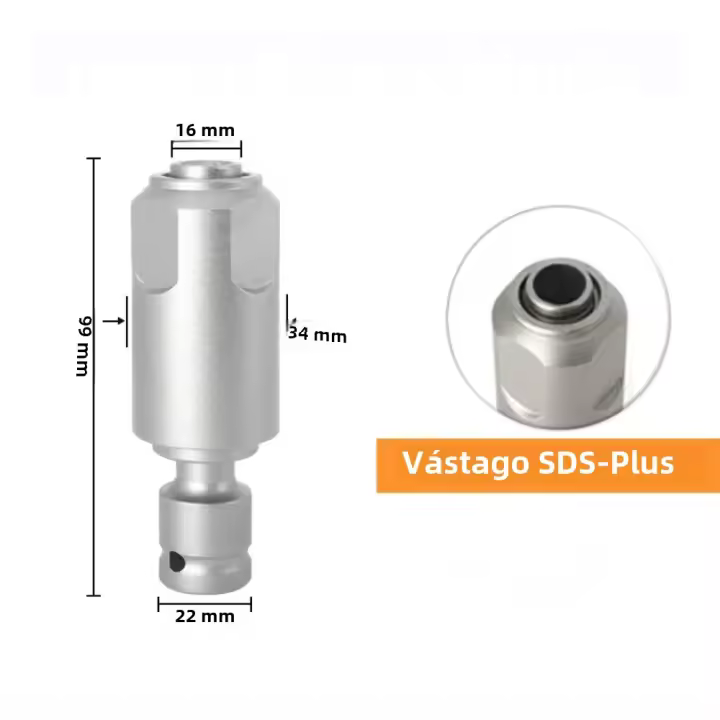 Adaptador De 1PC Para Convertir Llave De Impacto a Martillo Eléctrico Convierte a SDS-Plus/Interfaz Cuadrada Cabezas De Conversión - 1