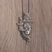 Collar Colgante Creativo Retro Cara Bruja Estilo Neo-Gótico Para Hombres Y Mujeres Regalos Para Fiesta De Halloween Moda Y Elegancia - details 4