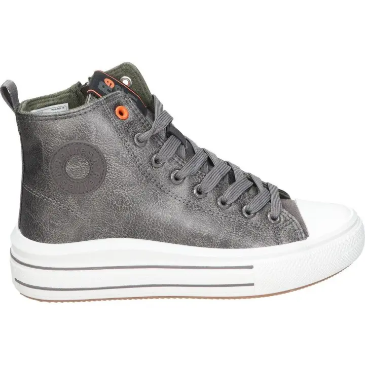 REFRESH | Zapatillas Altas Refresh para Mujer – Zapatillas Abotinadas con Plataforma en Color Gris – Zapatillas Casual con Cierre de Cordones y Cremallera – Estilo Casual – Estilo Urbano – Cómodas – Modelo 172284 - 1