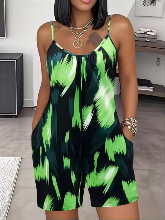 Traje De Verano Para Mujer Camisola Con Estampado De Dibujos Casuales Ropa De Exterior Suave Elástico Suelto Slimming - 1