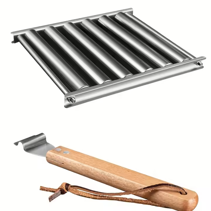 Soporte De Salsicías Para Barbacoa En Acero Inoxidable Ruedas Para BBQ Picnic Camping Accesorios De Barbacoa Para Cocina Doméstica Resistente Al Calor Fácil De Limpiar - 1