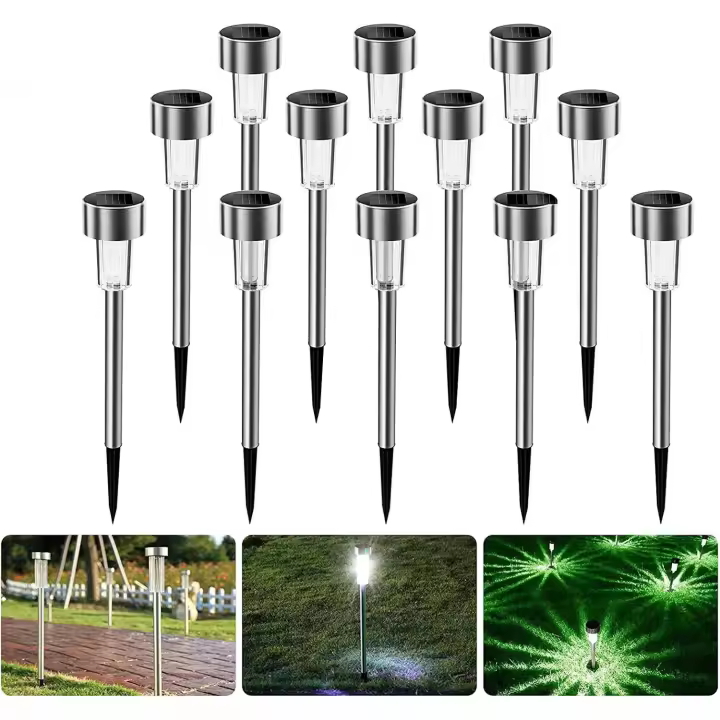 Luces solares para jardín, 12 luces LED inalámbricas para decoración de jardín - 1