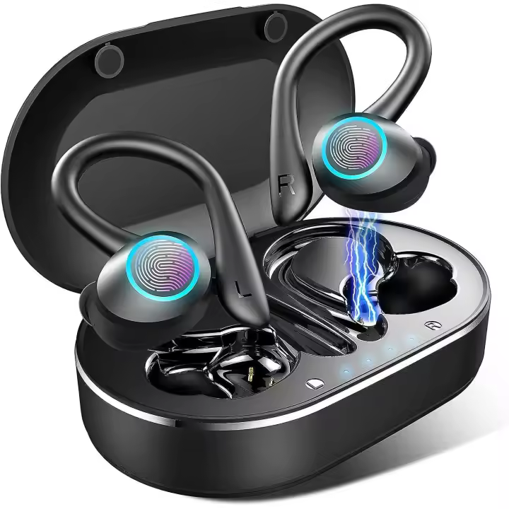 Auriculares Bluetooth deportivos, intraaurales inalámbricos Bluetooth 5.1 con sonido estéreo de alta fidelidad, resistentes al agua IP7 para micrófonos. - 1