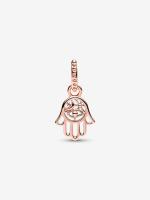 Pandora - Charm Colgante de mano de Fátima protectora - Baño de Oro Rosa de 14 K - details 0