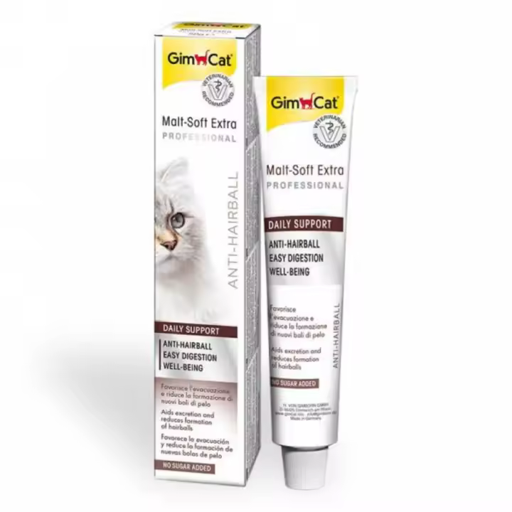 GIMCAT MALT-SOFT EXTRA PROFESIONAL ANTI-HAIRBALL, 100g MALTA PARA GATOS Y HURONES PARA MEJORAR EL TRÁNSITO INTESTINAL DE TU MASCOTA. - 1