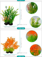 Adorno De Acuario Plantas Artificiales Simulación De Hierba De Agua Para Tanque De Peces Decoración De Plástico 5.5 Pulgadas - details 11