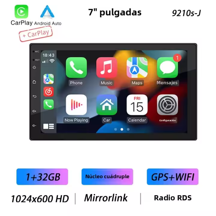 BQCC 4 Nucleos 2 Din Radio De Coche Con Android Auto Carplay Android 13 GPS WIFI BT IPS Multimedia Automotriz Universal 7"/9"/10" - 1