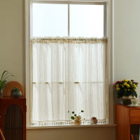 Cortina De Valance De Tela Con Línea Blanca Para Sala De Estar Moderna Con Bolsillo Para Rodillo Decoración Para Ventana Puerta Y Armario 1 Pieza - details 0