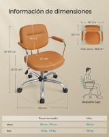 Silla Ergonómica de Escritorio con Reposabrazos Individuales - Silla Giratoria de Oficina con Inclinación y Altura Ajustable, Ideal para Dormitorio u Oficina - details 27