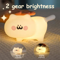 Lámpara Nocturna Para Niños Y Bebés Con Sensor Táctil De Silicona Suave 7 Colores Gato Dibujos Animados Decoración De Habitación Infantil - details 8