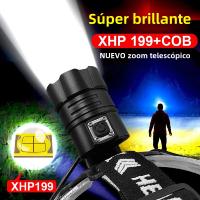 Linterna Frontal LED Potente XHP199 Para Pesca Y Camping Recargable USB 18650 Lámpara Frontal Con Ángulo De Haz De 180° Fuente De Luz LED Batería De Litio Metálico Impermeable - details 1