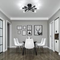 Modern Sputnik Candelabro Lámpara De Techo Semi-Enchufe Con 4/6 Bombillas LED E27 Para Dormitorio Y Sala De Estar Material De Hierro Fuente De Luz LED No Dimmable - details 0