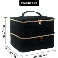Removable 2-layer nail polish case nail polish storage case nail polish travel case for nail polish tool kit (empty case) (black) - details 0