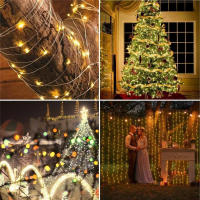 Curtain String Lights Solar Powered LED 8 Modos Perfectas Para Fiestas Bodas Y Decoraciones De Jardín Exterior Navidad Luz Solar - details 6