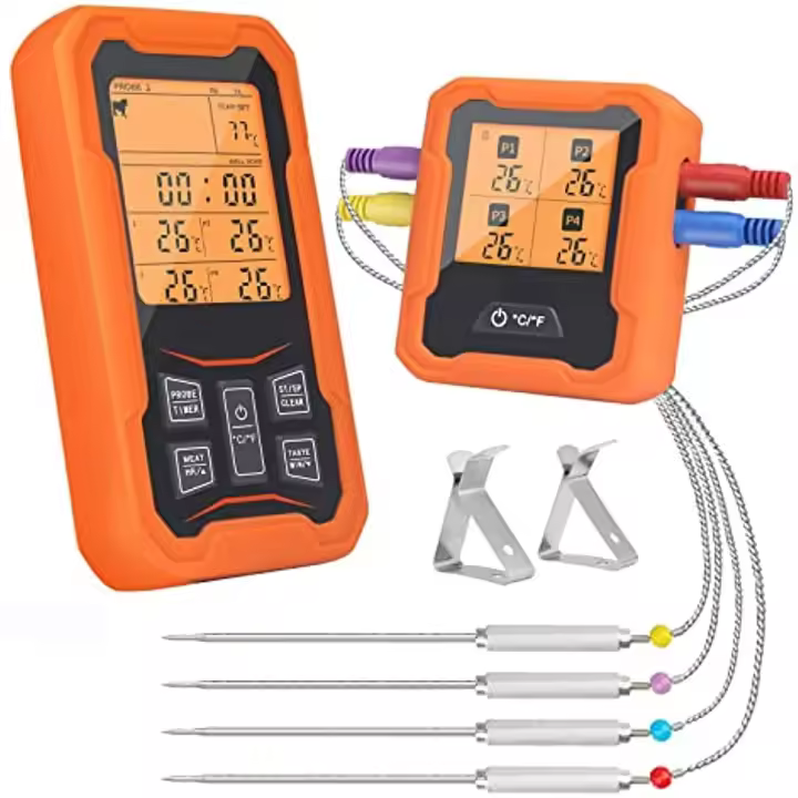 Termómetro De Carne Inalámbrico Digital Con Dos Probes Para Barbacoa Horno Y Smoker Rango De 500 FT Para Cocina - 1