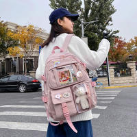 Mochila De Nylon Impermeable Para Mujer Con Múltiples Bolsillos Kawaii Para Estudiantes Con Capacidad Para Laptop Y Libros - details 5