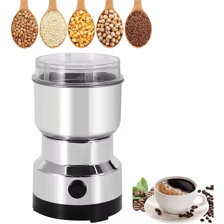 Trituradora eléctrica multifunción, pequeña trituradora de alimentos, trituradora de granos, mini trituradora doméstica para frutos secos, condimentos, granos de café, especias y hierbas - 1