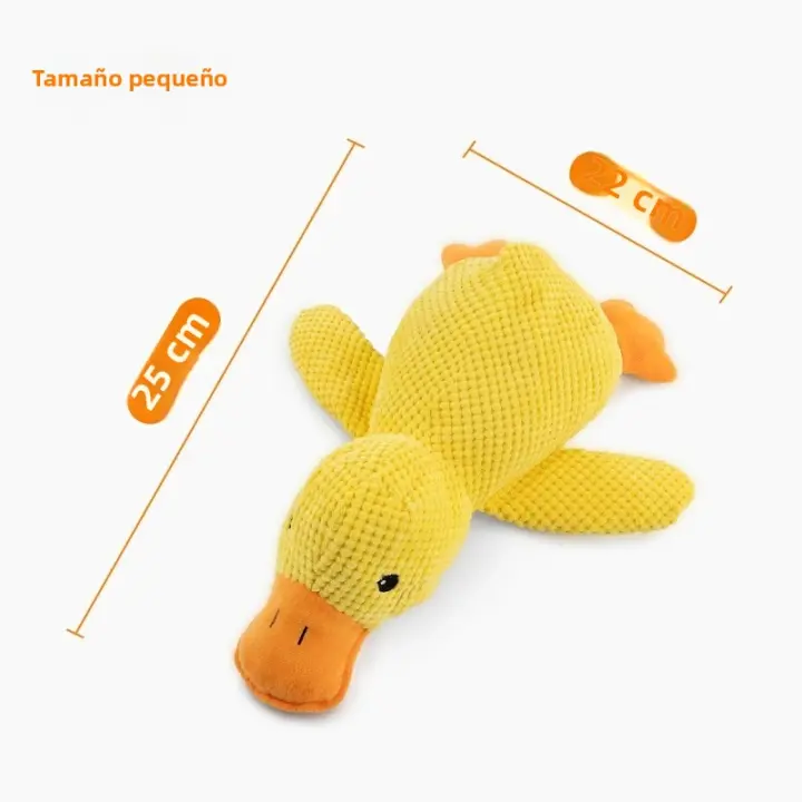 Juguete Para Perros De Peluche Compaño Pato Resistente a Mordidas Alivio Del Malestar Masticar Sonido Relajante Para Dormir - 1