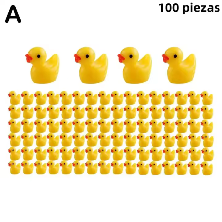 50/100 Pcs Miniaturas De Pato Amarillo Ornamento Figuras Pequeñas De Resina Para Decoración De Hogar Y Paisaje Micro Estilo Pastoral - 1