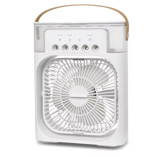 Ventilador de aire acondicionado portátil, minienfriador de aire evaporativo, con luces Led de 7 colores, temporizador de 1/2/3 horas, 3 velocidades de viento，Envio desde España - 1