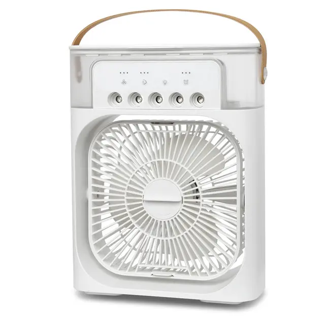 Ventilador de aire acondicionado portátil, minienfriador de aire evaporativo, con luces Led de 7 colores, temporizador de 1/2/3 horas, 3 velocidades de viento，Envio desde España - 1