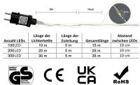Alambre de guirnalda para iluminación exterior o interior de 20m, de Micro LED de 200/300W de Gresonic, blanco cálido, Dauerlicht, 200LED - details 6