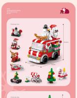 Juego De Bloques De Construcción Navideño 6 En 1 Con Luz Vila De Invierno Creativa Casa DIY Bloques De Construcción Para Niños Regalo De Navidad - details 4