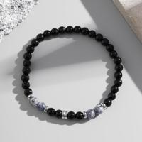 Salircon Pulsera Elástica Para Hombre Moda Hip Hop Con Cuentas De Acrílico Y Vidrio Pulsera De Cuerda Para Fiestas Joyería De Decoración - details 7