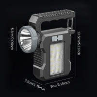 Linterna Solar Recargable Portátil Con Luz De Trabajo COB Y Farol De Buscaminas Para Camping Pesca Y Emergencias Luz De Luces Exteriores - details 4