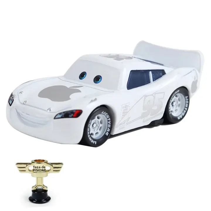 Coche De Carreras McQueen De Aleación Total Movilización Eléctrico Modelo De Dibujos Animados Blanco Para Niños Juguete Piston Cup Set - 1