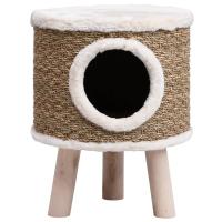 vidaXL Casa para gatos con patas de madera 41 cm hierba marina - details 2