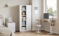 SONGMICS Armario de Almacenamiento de Acero, Armario Multiuso, con 5 Baldas Ajustables, Puertas Dobles, Cerradura, Armaio de Herramientas, para Garaje, Estudio, Blanco Grisáceo - details 1