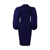 Vestido Elegante Para Oficina Para Mujer Profesional Con Cuello En V Y Diamantes Ajustado Silueta De Saco Midi Formal Vestido De Trabajo - details 33