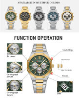 Reloj De Pulsera Curren 8440 Para Hombre Estilo Militar Y Negocios Cronógrafo De 6 Manos Calidad De Lujo Resistente Al Agua Acero Inoxidable Cristal De Zafiro - details 4