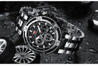 Reloj De Pulsera De Cuarzo MINI FOCUS Para Hombre Con Cronógrafo Y Manos Luminosas Acero Inoxidable Bisel Redondo Resistente Al Agua - details 28