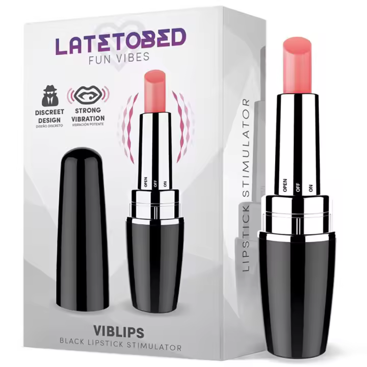 LATETOBED Viblips Estimulador Pintalabios Color Negro Juguetes sexuales Vibrador Consolador - 1